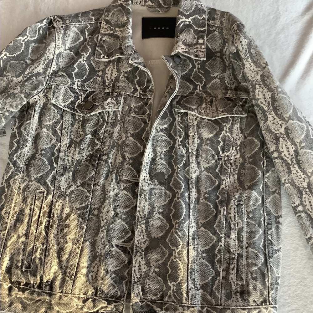 Blank NYC denim snake print jacket XS